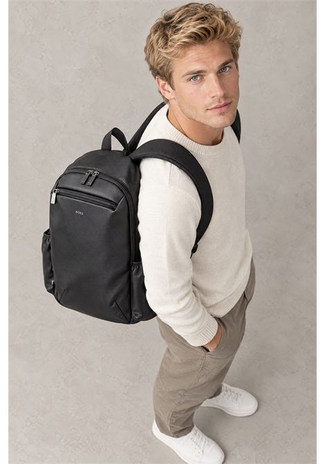 BOSS Zaino Jace_Backpack in Similpelle Nero Uomo BOSS | ACCESSORI GRANDI | 5056786000100001