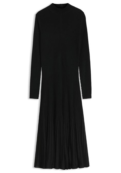 BOSS Felvetta Knit Dress with Pleated Skirt in Black Women's BOSS |  | 5056832000100001