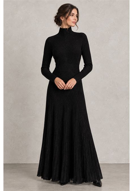 BOSS Felvetta Knit Dress with Pleated Skirt in Black Women's BOSS |  | 5056832000100001