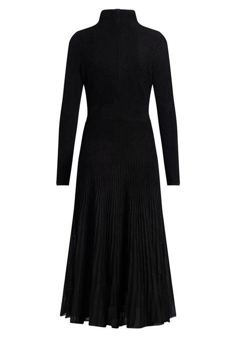 BOSS Felvetta Knit Dress with Pleated Skirt in Black Women's BOSS |  | 5056832000100001