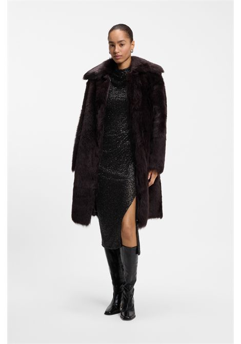 BOSS Enany Asymmetric Sequin Jersey Dress in Dark Brown Women's BOSS |  | 5056835721000210