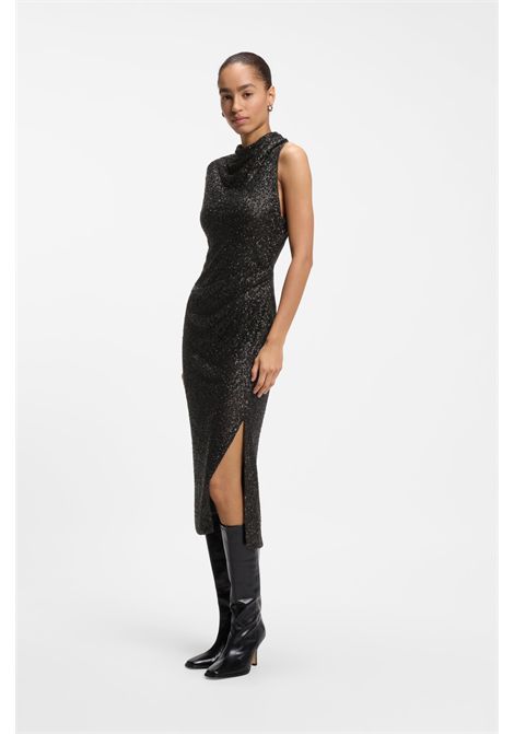 BOSS Enany Asymmetric Sequin Jersey Dress in Dark Brown Women's BOSS |  | 5056835721000210