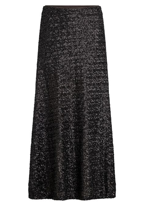 BOSS Enonia Long Skirt in Textured Jersey in Medium Brown Women's BOSS |  | 5056836321000210