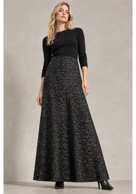 BOSS Enonia Long Skirt in Textured Jersey in Medium Brown Women's BOSS |  | 5056836321000210