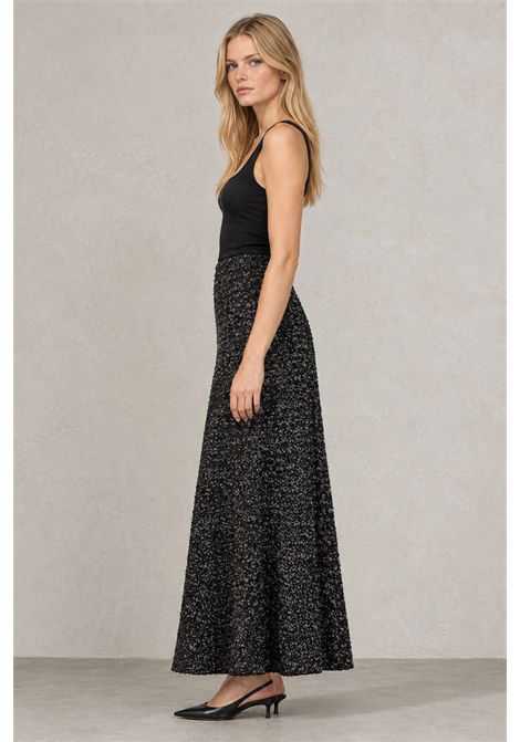 BOSS Enonia Long Skirt in Textured Jersey in Medium Brown Women's BOSS |  | 5056836321000210