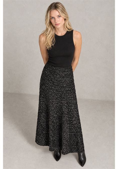 BOSS Enonia Long Skirt in Textured Jersey in Medium Brown Women's BOSS |  | 5056836321000210
