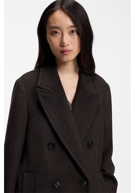 BOSS Cappotto Lungo Doppiopetto Bicolore in Misto Lana Donna C_COVALLI1 BOSS | CAPPOTTI | 5056851296000960