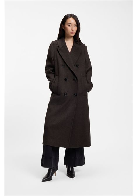 BOSS Cappotto Lungo Doppiopetto Bicolore in Misto Lana Donna C_COVALLI1 BOSS | CAPPOTTI | 5056851296000960