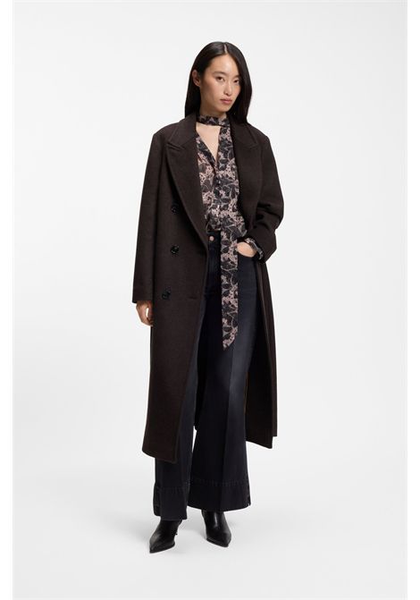 BOSS Cappotto Lungo Doppiopetto Bicolore in Misto Lana Donna C_COVALLI1 BOSS | CAPPOTTI | 5056851296000960