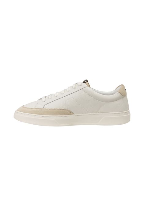 BOSS Sneaker Kieran_Tenn_sdtbal in Pelle Martellata con Finiture in Suede Bianco Uomo BOSS | SNEAKER | 5056853612200122