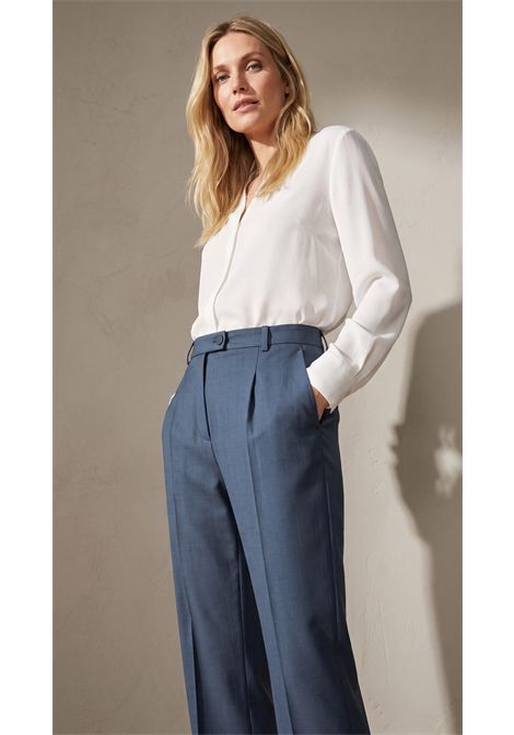 BOSS Telasa Relaxed-Fit Trousers in Two-Tone Virgin Wool in Multicolour Women's BOSS |  | 5056879097500975