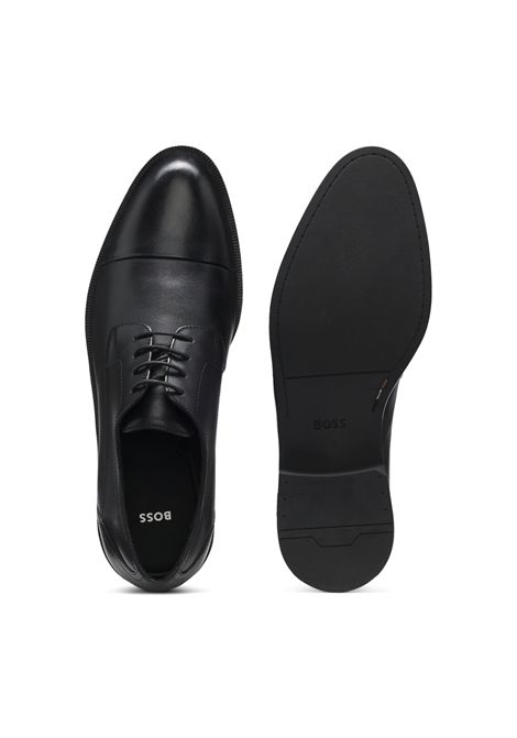 BOSS Scarpe Derby Tayil_Derb_buct in Pelle con Mascherina Nero Uomo BOSS | SCARPE FORMALI | 5056880000100001