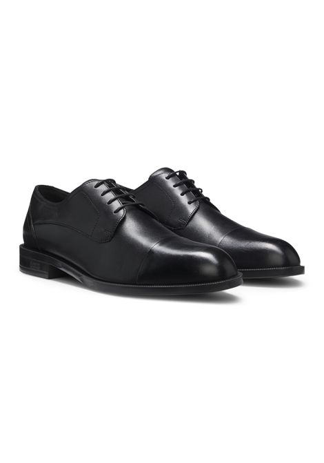 BOSS Scarpe Derby Tayil_Derb_buct in Pelle con Mascherina Nero Uomo BOSS | SCARPE FORMALI | 5056880000100001