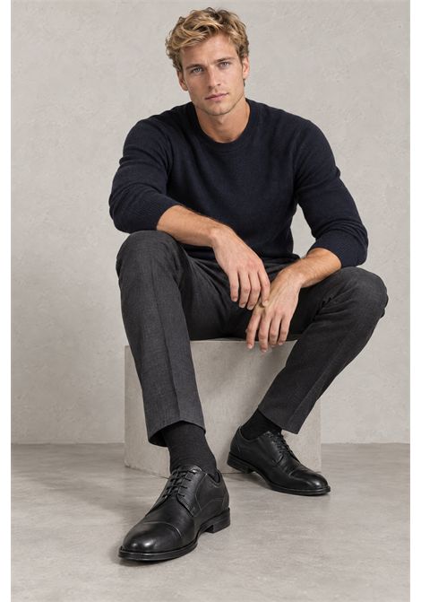 BOSS Scarpe Derby Tayil_Derb_buct in Pelle con Mascherina Nero Uomo BOSS | SCARPE FORMALI | 5056880000100001
