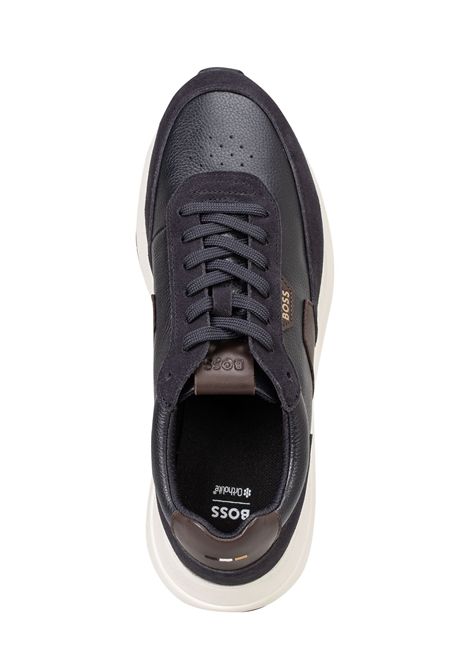 BOSS Sneaker Vinston_Runn_sdtbbu in Suede e Pelle Martellata Blu Scuro Uomo BOSS | SNEAKER | 5056895140200402
