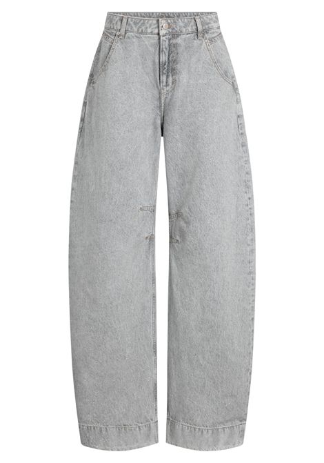 BOSS C_ROXANE LR Wide-Leg Jeans in Light Grey Cotton Denim Women's BOSS |  | 5056913905900059