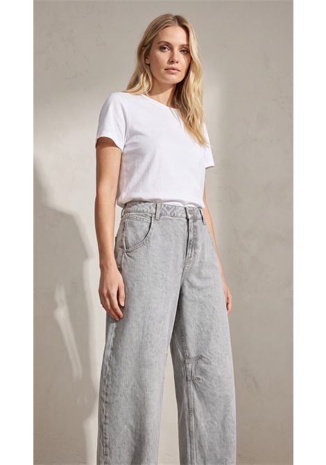 BOSS C_ROXANE LR Wide-Leg Jeans in Light Grey Cotton Denim Women's BOSS |  | 5056913905900059