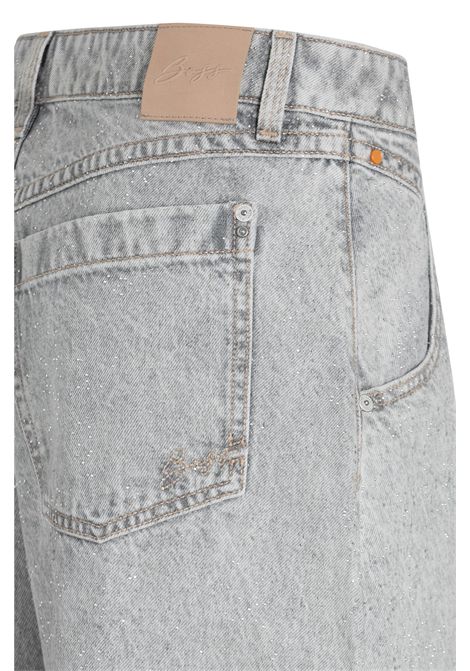 BOSS C_ROXANE LR Wide-Leg Jeans in Light Grey Cotton Denim Women's BOSS |  | 5056913905900059