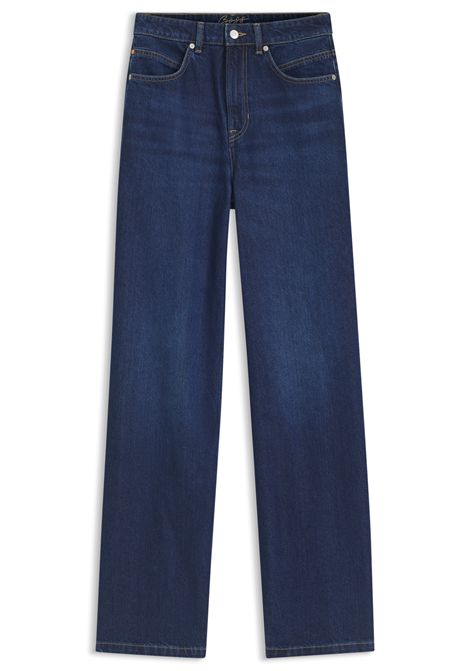 BOSS C_MARLENE HR 15.0 Wide-Leg Jeans in Dark Blue Marbled Denim Women's BOSS |  | 5056915642800428