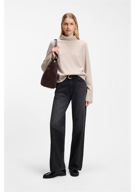 BOSS CROSSROAD 1.0 Wide-Leg Jeans in Black Denim Women's BOSS |  | 5056964300900009