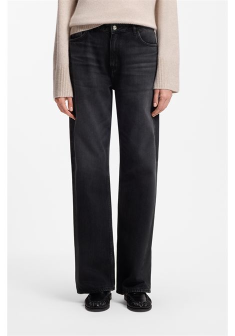 BOSS CROSSROAD 1.0 Wide-Leg Jeans in Black Denim Women's BOSS |  | 5056964300900009