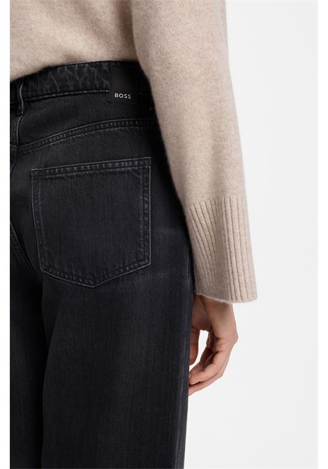 BOSS CROSSROAD 1.0 Wide-Leg Jeans in Black Denim Women's BOSS |  | 5056964300900009