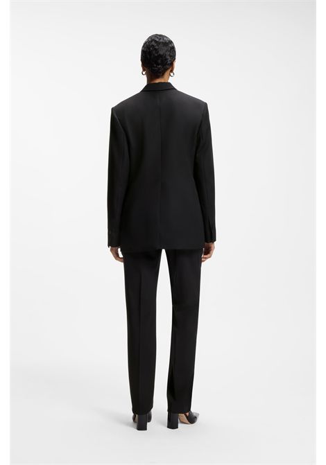 BOSS Jeminia Regular-Fit Tuxedo Blazer in Black Virgin Wool Women's BOSS |  | 5057130200100001