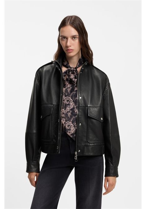 BOSS Giubbotto in Pelle di Bufalo Donna con Spalline C_SABEA1 BOSS | PELLE | 5057179600100001