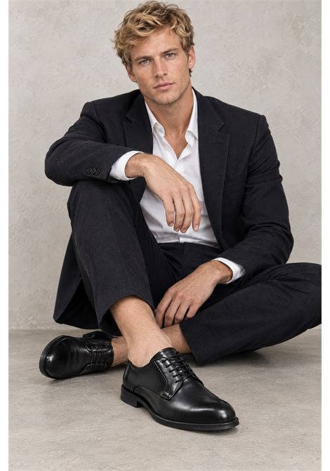 BOSS Scarpe Derby Tayil-L_Derb_bolt in Pelle Spazzolata Nero Uomo BOSS | SCARPE FORMALI | 5057320700100001