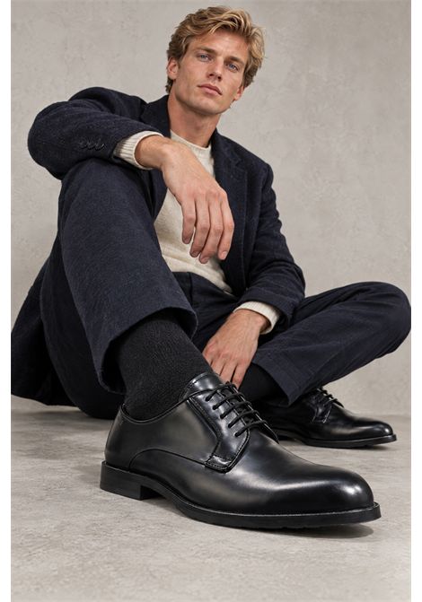 BOSS Scarpe Derby Tayil-L_Derb_bolt in Pelle Spazzolata Nero Uomo BOSS | SCARPE FORMALI | 5057320700100001