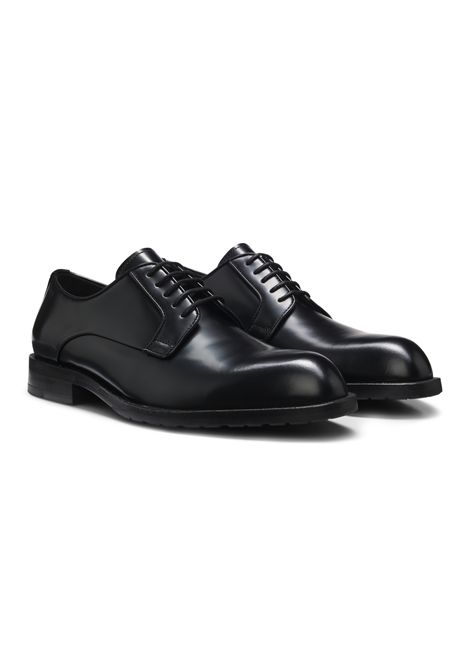 BOSS Scarpe Derby Tayil-L_Derb_bolt in Pelle Spazzolata Nero Uomo BOSS | SCARPE FORMALI | 5057320700100001