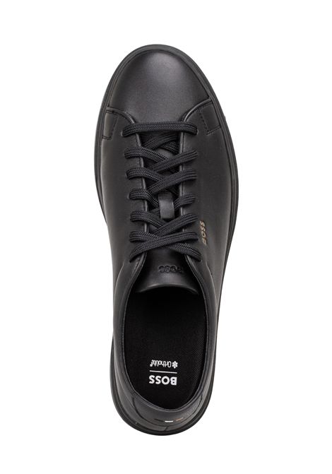 BOSS Sneaker Kieran_Tenn_butb in Pelle Liscia con Logo Effetto Oro Nero Uomo BOSS | SNEAKER | 5057354900500005