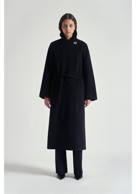 Grifoni Cappotto Coralia in Misto Lana Nero Donna GRIFONI | CAPPOTTI | G1AC000699