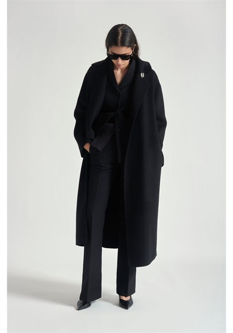 Grifoni Cappotto Coralia in Misto Lana Nero Donna GRIFONI | CAPPOTTI | G1AC000699