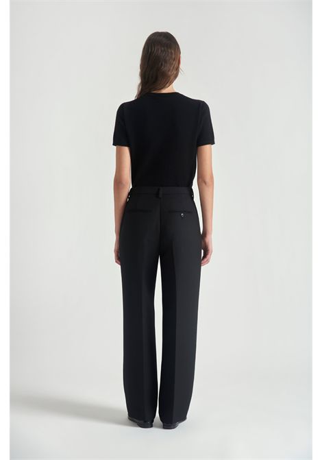 Grifoni Pantaloni Phaedra a Gamba Dritta in Misto Lana Nero Donna GRIFONI | Pantalone | G1AC008699