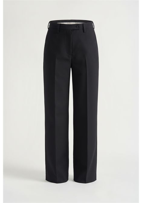 Grifoni Pantaloni Phaedra a Gamba Dritta in Misto Lana Nero Donna GRIFONI | Pantalone | G1AC008699