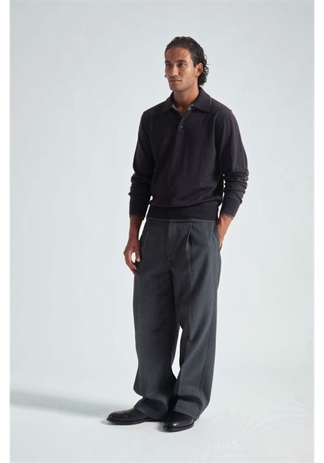 Grifoni Polo Mee in Lana Antracite Uomo GRIFONI | MAGLIERIA | G9AC0023427