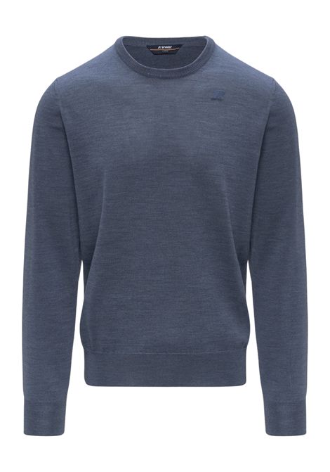 K-Way Men's Sebastien Merino Crewneck Sweater Blue Avion Mel K-WAY |  | K2142EWKA7