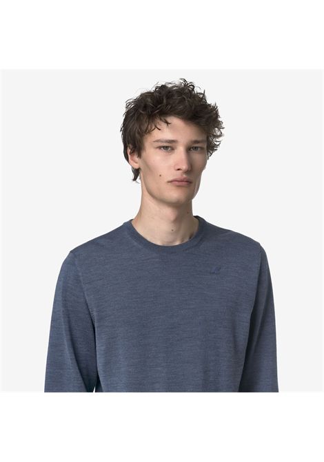 K-Way Men's Sebastien Merino Crewneck Sweater Blue Avion Mel K-WAY |  | K2142EWKA7