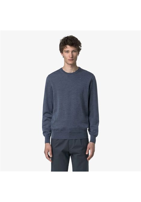 K-Way Men's Sebastien Merino Crewneck Sweater Blue Avion Mel K-WAY |  | K2142EWKA7