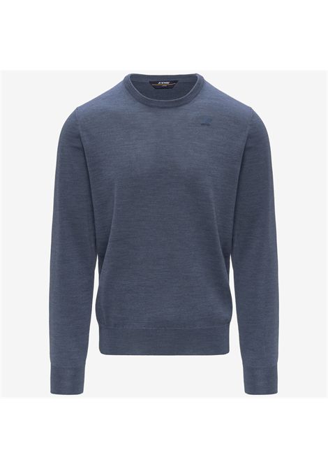 K-Way Men's Sebastien Merino Crewneck Sweater Blue Avion Mel K-WAY |  | K2142EWKA7