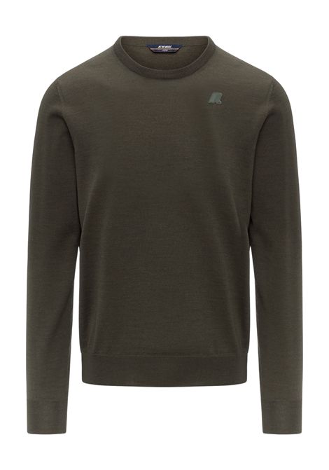 K-Way Men's Sebastien Merino Crewneck Sweater Green Blackish K-WAY |  | K2142EWWMR