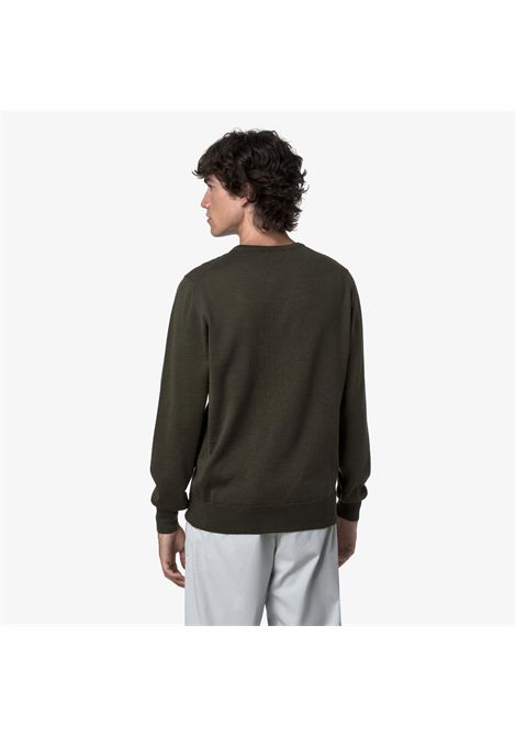 K-Way Men's Sebastien Merino Crewneck Sweater Green Blackish K-WAY |  | K2142EWWMR