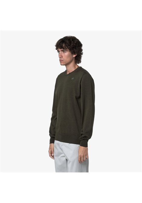 K-Way Men's Sebastien Merino Crewneck Sweater Green Blackish K-WAY |  | K2142EWWMR
