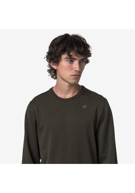 K-Way Men's Sebastien Merino Crewneck Sweater Green Blackish K-WAY |  | K2142EWWMR