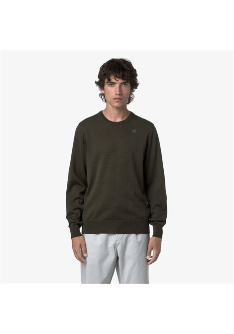 K-Way Men's Sebastien Merino Crewneck Sweater Green Blackish K-WAY |  | K2142EWWMR