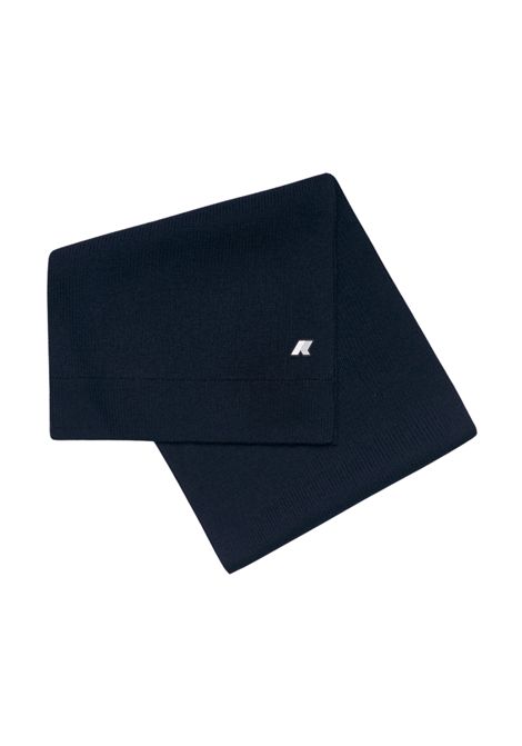 K-Way Etienne Cardigan Stitch Wool Scarf in Blue Depth Unisex K-WAY |  | K4136FWK89