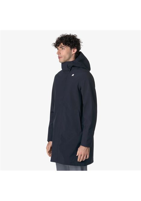 K-Way Giacca Lunga Thomas Bonded Uomo Blue Dep-Blue D 3 Strati Impermeabile K-WAY | Giubbini | K7126WWA2B