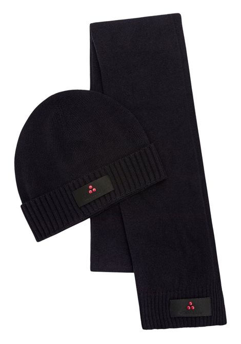 Peuterey Kit Sciarpa e Berretto in Misto Cachemire Blu Grafite Uomo PEUTEREY | Gift set | KPE0019215