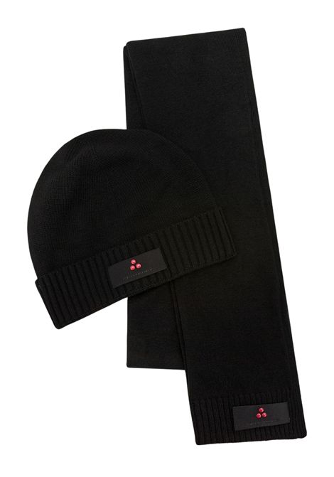 Peuterey Kit Sciarpa e Berretto in Misto Cachemire Nero Uomo PEUTEREY | Gift set | KPE0019NER